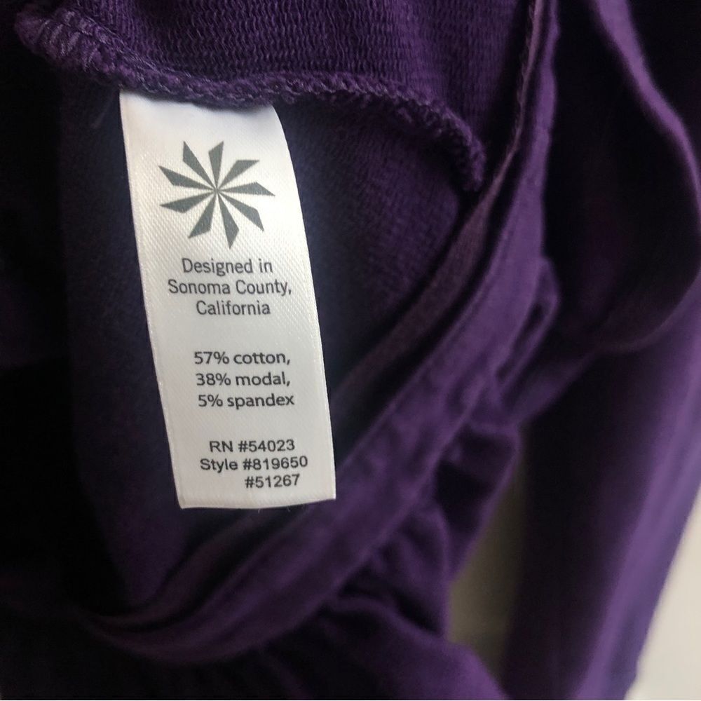 Athleta Full Zip Detachable Peplum Hem Purple Sweatshirt Size Medium - Picture 6 of 8